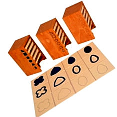 Kidken Montessori Geometrical Form Cards With Cabinet